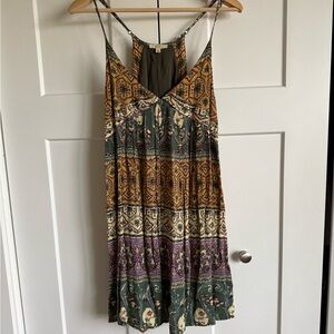 Kori Earthy Tones Boho Mini Dress